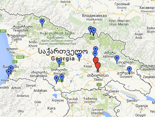 Mapa Gruzie