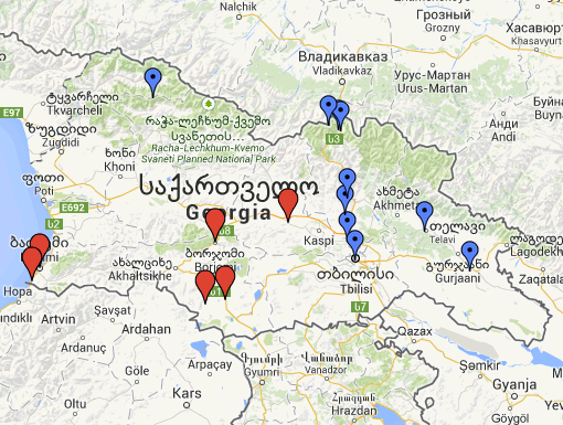 Mapa Gruzie